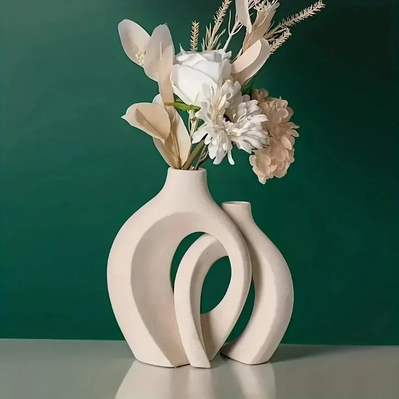 Nordic Hollow Vase Duo - Set of 2 - fits modern, minimalist, and Scandinavian interiors | Moderish Home