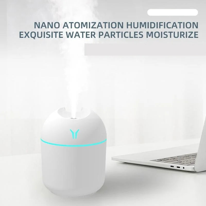 Mini USB Aromatherapy Diffuser with LED Light - whisper-quiet ultrasonic mist with no noisy fan | Moderish Home