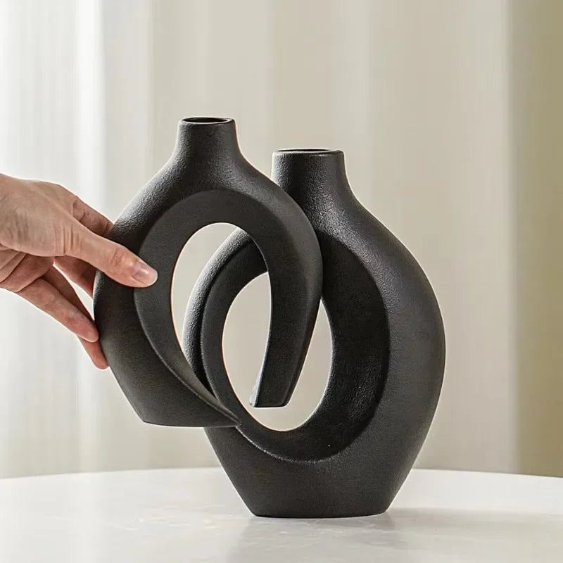 Nordic Hollow Vase Duo - Set of 2 - set of two complementary sculptural shapes | Moderish Home