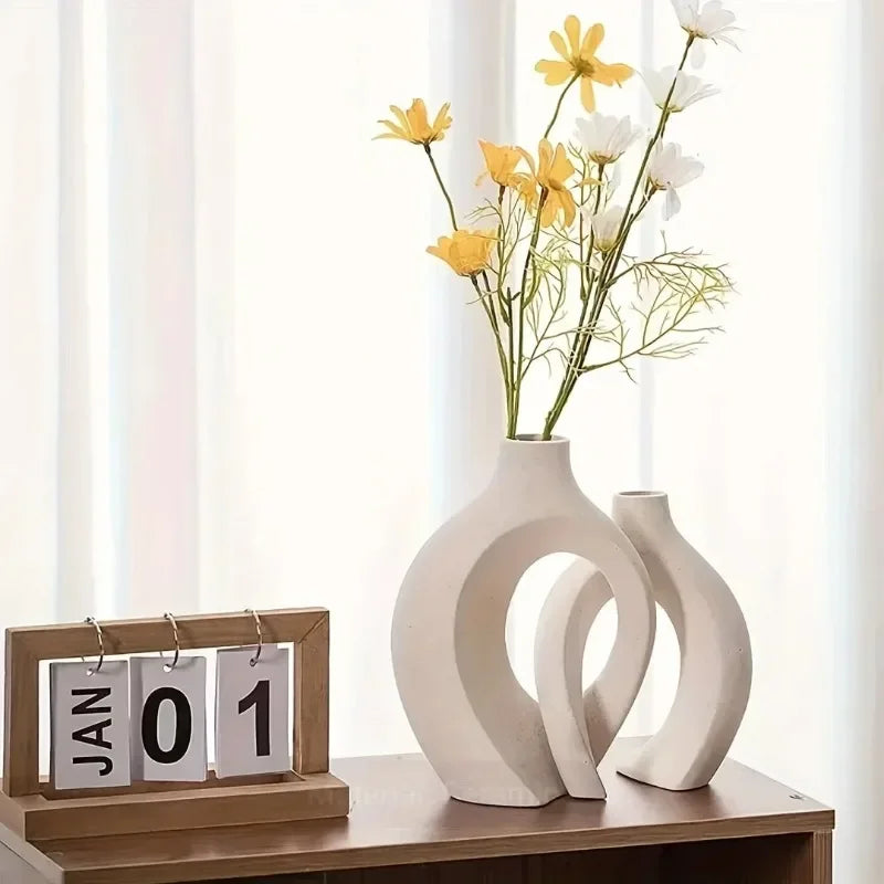 Nordic Hollow Vase Duo - Set of 2 - lightweight and durable, easy to rearrange | Moderish Home