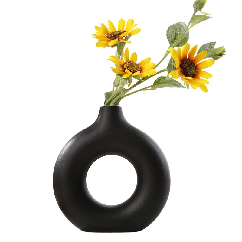Nordic Hollow Ceramic Vase - looks great with dried florals or displayed empty | Moderish Home
