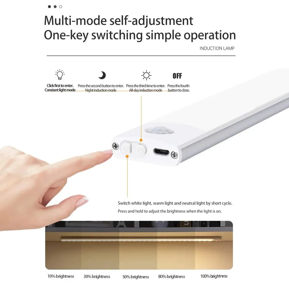 Motion Sensor LED Cabinet Light - USB-C Rechargeable - motion sensor turns the light on automatically | Moderish Home