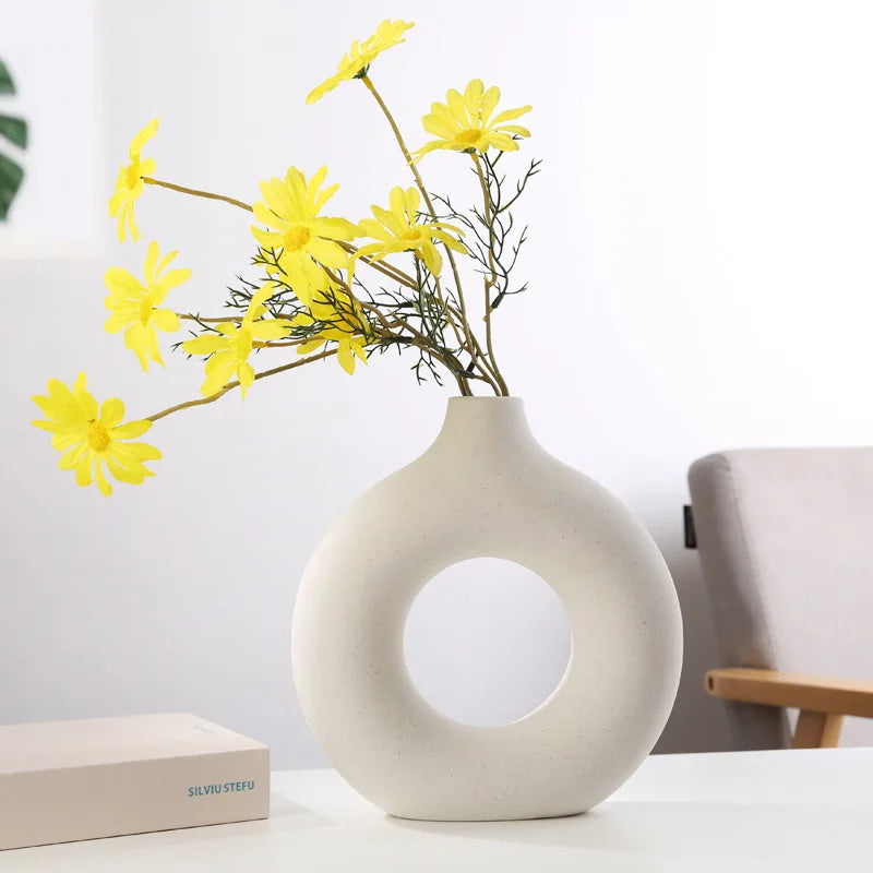Nordic Hollow Ceramic Vase - handcrafted ceramic with a timeless sculptural silhouette | Moderish Home