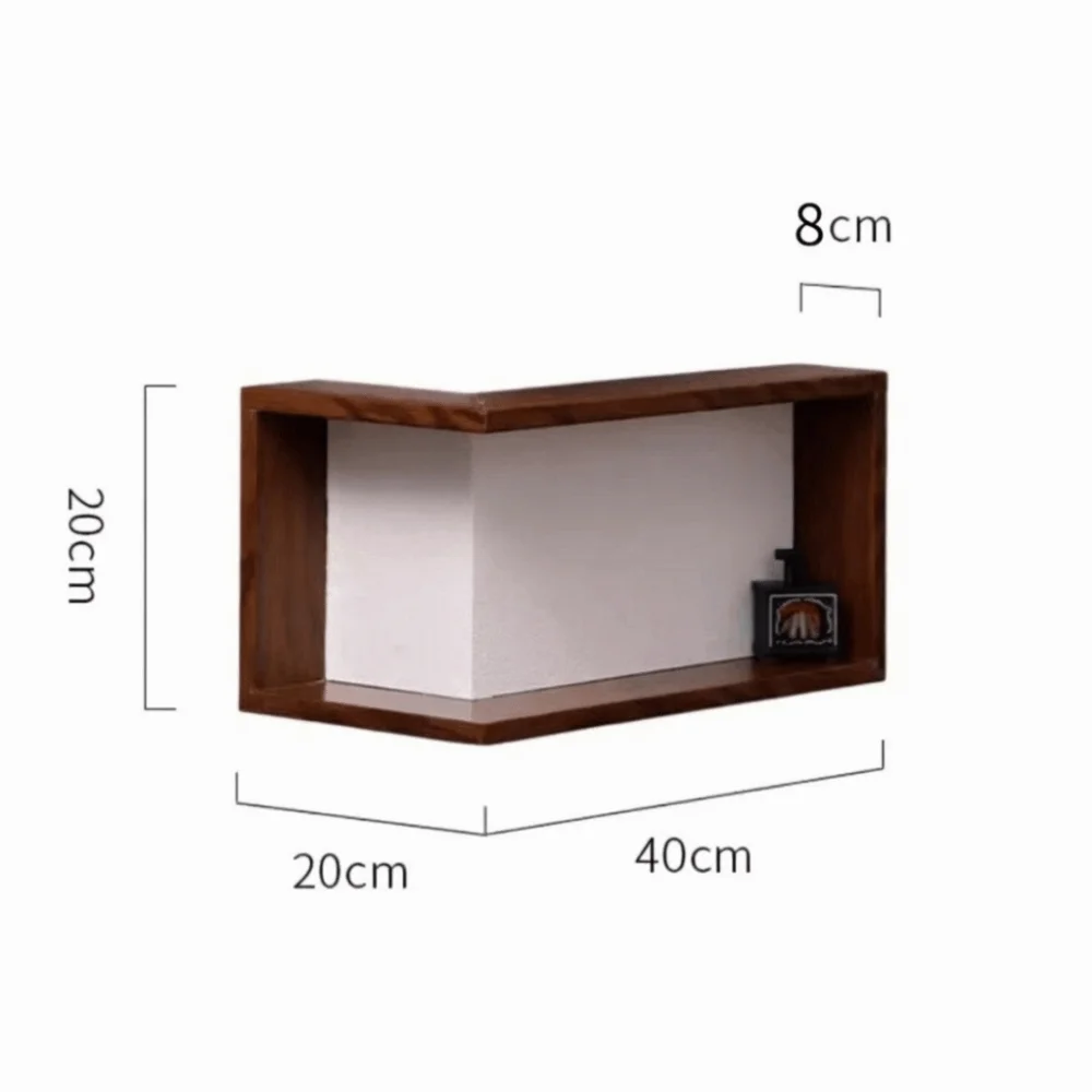 Corner Floating Wall Shelf - Space Saving Wood Display