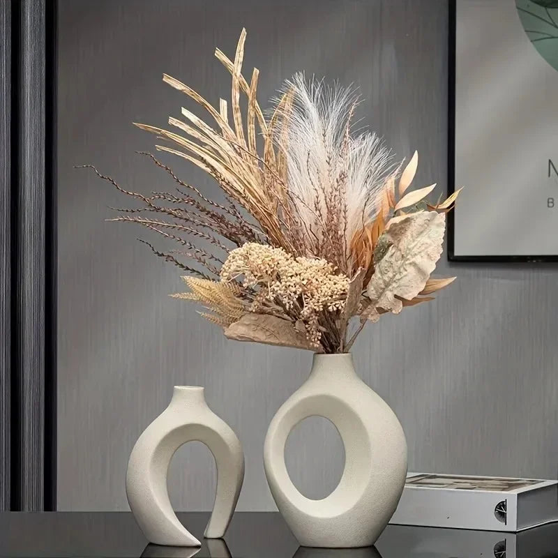 Nordic Hollow Vase Duo - Set of 2 - great with dried florals or displayed empty | Moderish Home