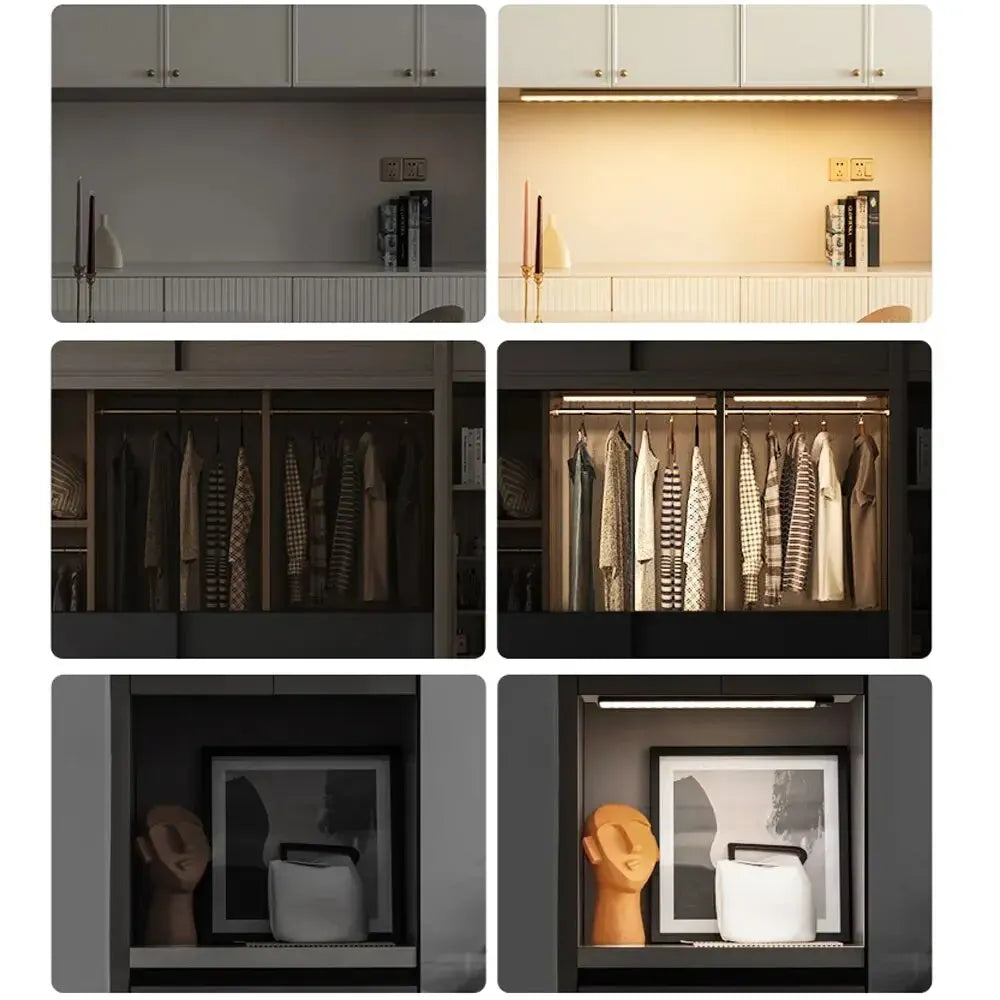 Motion Sensor LED Cabinet Light - USB-C Rechargeable - available in lengths from 10cm to 60cm | Moderish Home