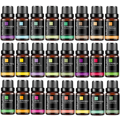 Essential Oil Set - Aromatherapy Fragrance Oils - a wide range of scents including lavender, eucalyptus, vanilla, and sandalwood | Moderish Home